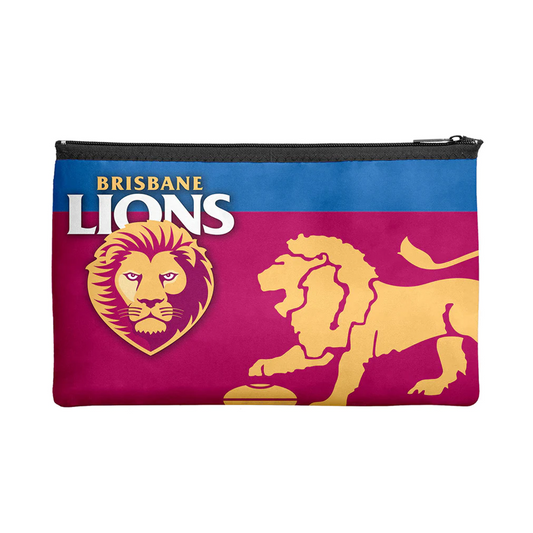 Pencil Case Neoprene 350x230mm Brisbane Lions front