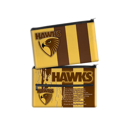 Pencil Case Neoprene 350x230mm Hawthorn Hawks front & back