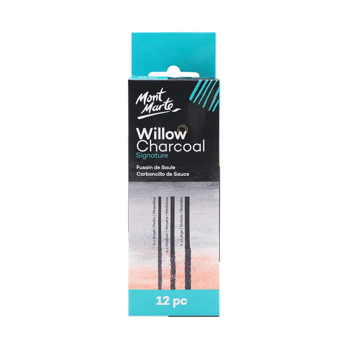 Mont Marte Willow Charcoal 12pc - front view