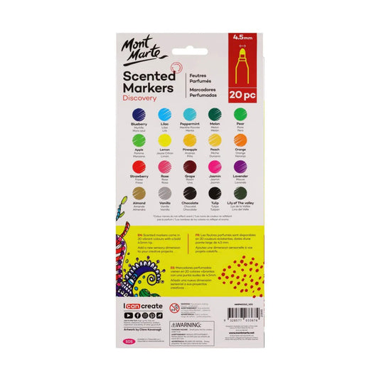 Mont Marte Scented Markers Discovery 4.5mm (0.17in) Tip 20pc - back view