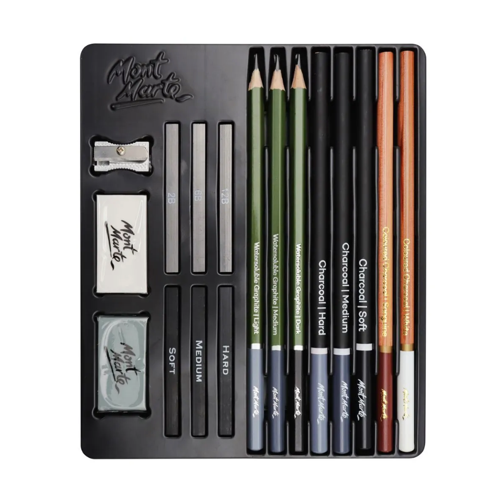 Mont Marte Sketch and Draw Collection Signature 17pc - with 3 graphite stick