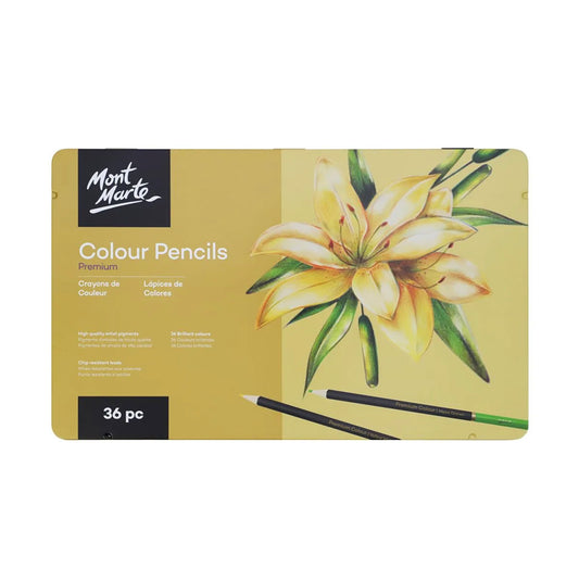 Mont Marte Coloured Pencil 36pc Tin Set - front view