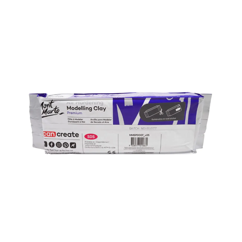 Mont Marte Modelling Clay White 500g - back view