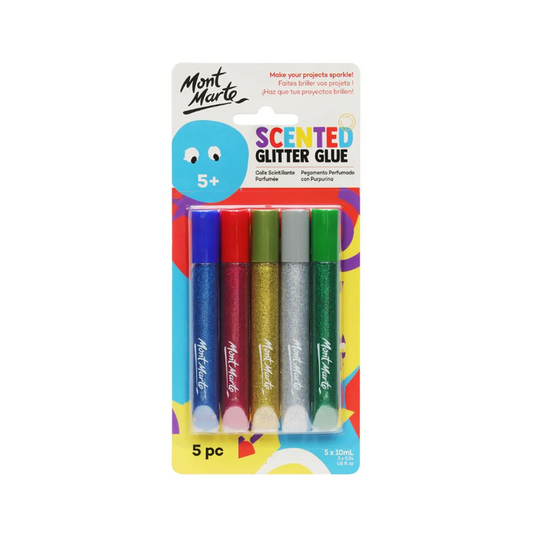 Mont Marte Scented Glitter Glue 5pc - front view