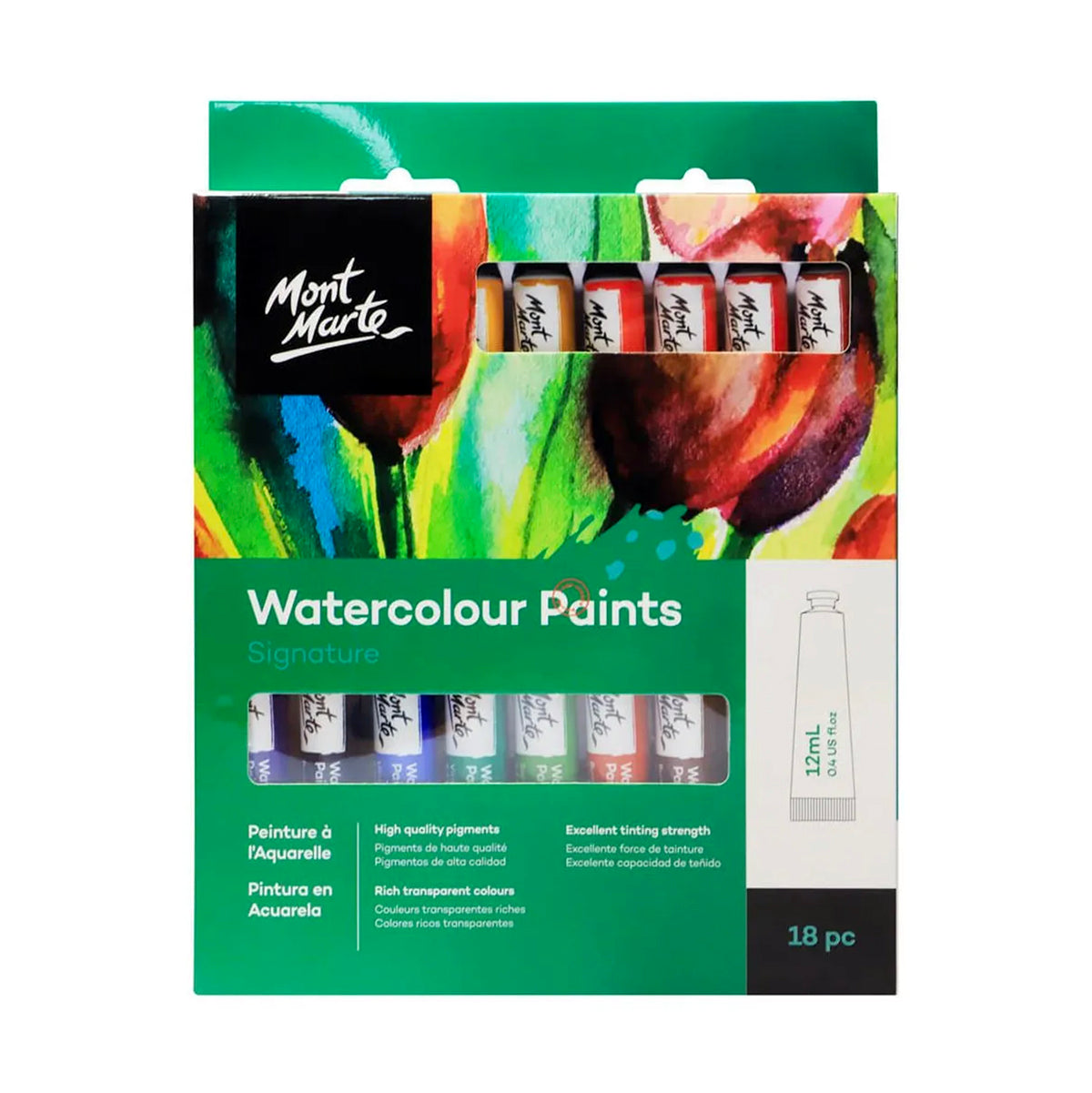 Mont Marte Watercolour Paint Set 18pc - front view