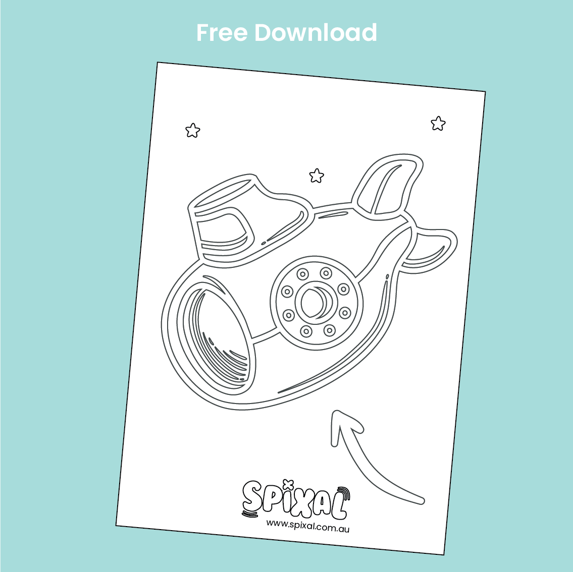 Free Colouring In - Spaceship Colouring In