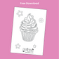 Free Colouring In - Cupcake Colouring In